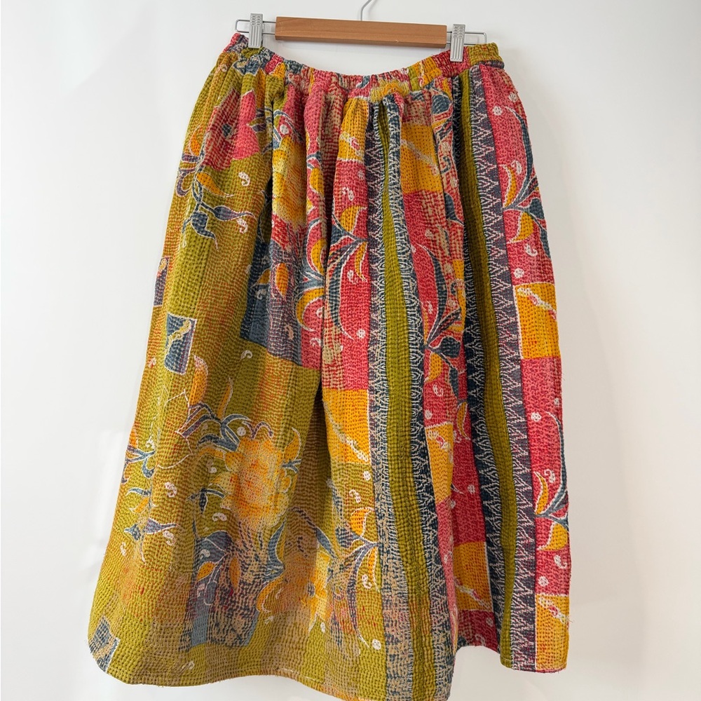 Boho Floral Midi Skirt - Multicolor